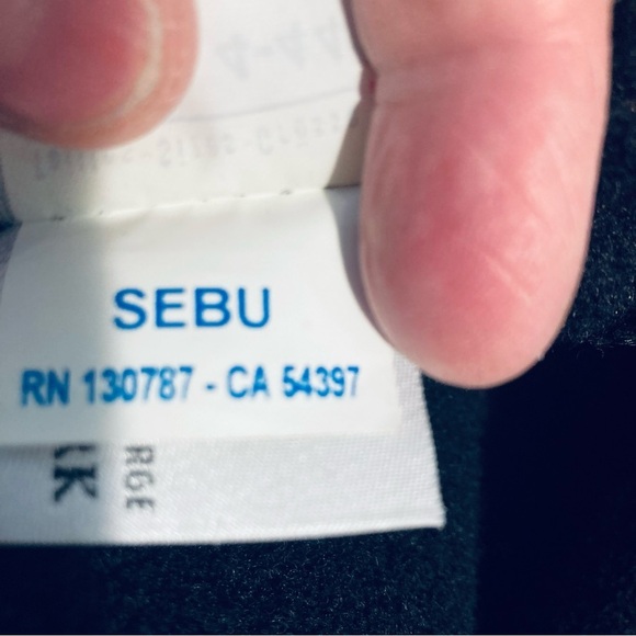 SAINT JAMES Sz 12 Wool Zipper & Button Closure with Hood Ribbed Top Cardigan - Picture 13 of 13